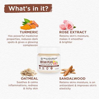 Bella Vita Organic Ubtan Plus Face Glow Pack 100 gm - Face Packs