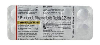 Mirator 0.25mg Tablet 10'S - Parkinsonism-Apd