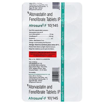 ATROSURE F 10/145 Tablet 10's - High Cholesterol-Dys