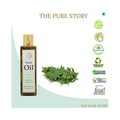 The Pure Story Neem Oil 100 Percent Pure Natural Pet Hair Oils 200 ml - Hair Oils