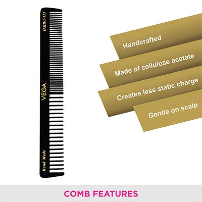 Vega General Grooming Hair Comb for Men and Women, Black (VC2HMBC-113) 2's - Hair Combs