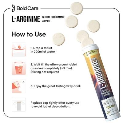 Bold Care L-Arginine Effervescent Tablets - Mixed Fruit Flavour 20's - Other Supplements