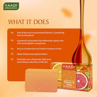 Vaadi Herbals Vitamin C Soap For Tan Removal & Instant Brightening 75 gm - Soaps
