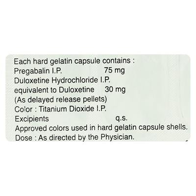 PREGALIN D 75/30 Capsule 10's - Neuropathic Pain-Dru