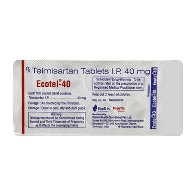 Ecotel 40mg Tablet 10'S - Hypertension-Ang