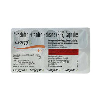 Liofen XL 40mg Capsule 10'S - Muscle Cramps/Spasticity-Mus