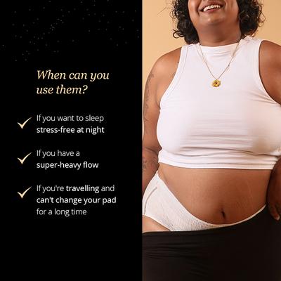 Carmesi Disposable Period Panties (Xl-XXl), 360 degree All-Night Protection for Super Heavy Flow 4's - Panty Liners