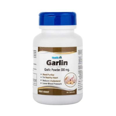 Healthvit Garlin Garlic powder 300 mg- Capsules For Cholesterol 60's - General Health