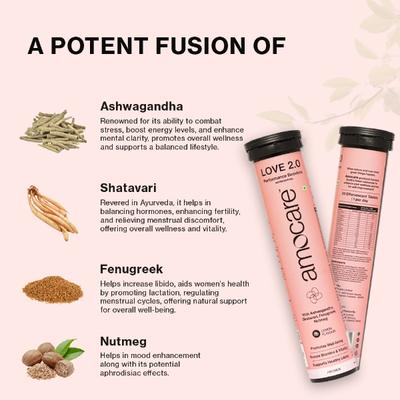 Amocare Love 2.0 Perfomance Booster For Women Effervescent Tablets - Lemon Flavour 20's - Other Supplements
