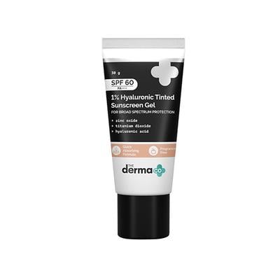 The Derma Co. 1% Hyaluronic Tinted Sunscreen Spf 60 Gel, Pa++++ 30 gm - Face Sunscreen