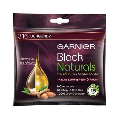 Garnier Black Naturals Oil Enriched Cream Colour - 3.16 Burgundy (10 ml + 10 gm) 1's - Crème