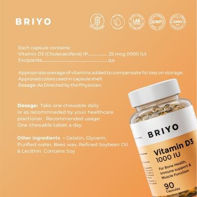 Briyo Vitamin D3 1000 IU Softgel 90's - Multi-Vitamins
