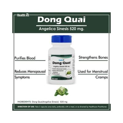 Healthvit Dong Quai - Capsules For Nourishes Blood 60's - General Health