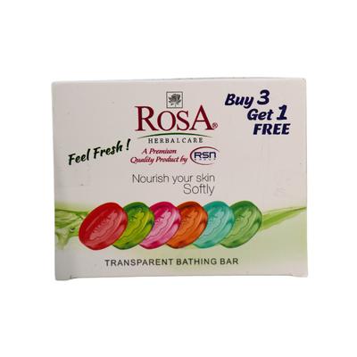 Rosa Transparent Bathing Bar (Pack Of 4) (Buy 3 & Get 1 free) - Soaps