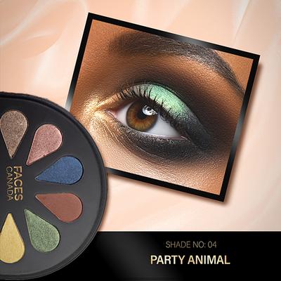 Faces Canada 6 In 1 Eyeshadow Palette Olive Butter & Macadamia Oil- Party Animal 04, 6gm - Eye Shadow Palettes