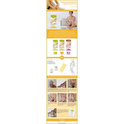 Remove Wax Strips 24 Pcs Body Strips - Normal Hair (20 Body Strips & 2 Pain-Less + 4 Post Depilation Cleaning Wipes) 1's - Shaving & Hair Removal