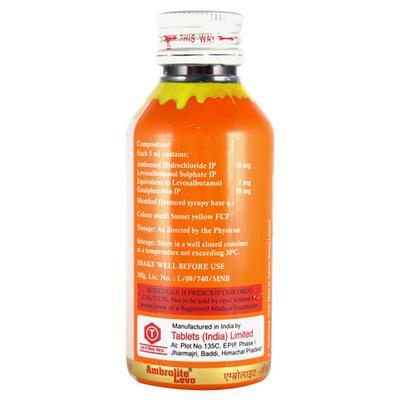 Ambrolite Levo Syrup 100ml - Cough And Cold-Cou