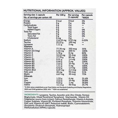 NUTROVA MULTIVITAMIN FOR VEGANS Capsule 60's - Supplements-Vam