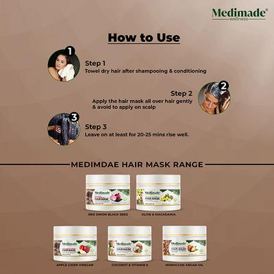 Medimade Coconut & Vitamin E Hair Mask 200 gm - Hair Masks & Packs