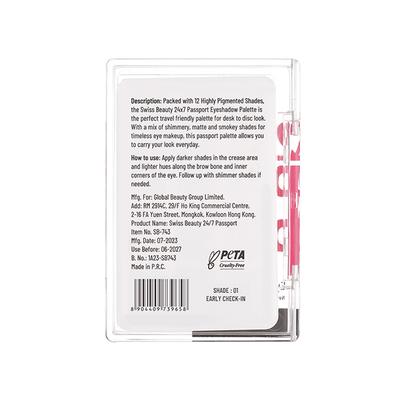 Swiss Beauty 24-7 Passport Eyeshadow Palette Shade- Early Check-In 4.5 gm - Eye Shadow Palettes