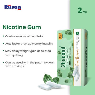 Rusan 2baconil Nicotine 2mg Gum - Paan Flavour 30s - Nicotine Gums/Lozenges