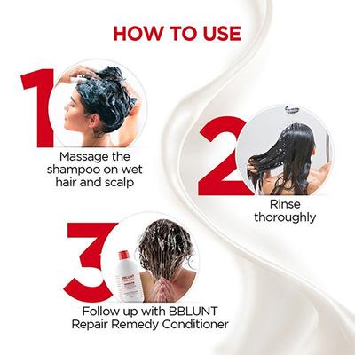 BBlunt Repair Remedy Shampoo Repairs & Smoothens with Keratin and Argan Oil 300ml - Shampoos