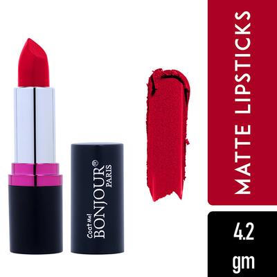 Bonjour Paris Silk Matte Lipstick- Red Rose 4.2 gm - Lipsticks