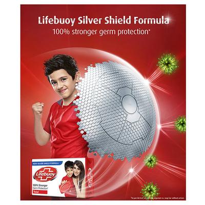 Lifebuoy 100% Stronger Germ Protection Silver Shield Soap 875gm 7's - Soaps