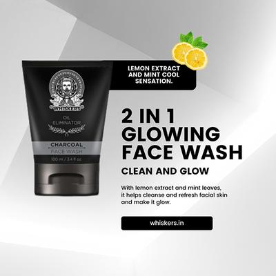 Whiskers Charcoal Face Wash For Men 100 ml - Face Washes