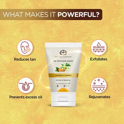 The Man Company De-tan Facewash With Turmeric & Moringa 100 ml - Face Washes