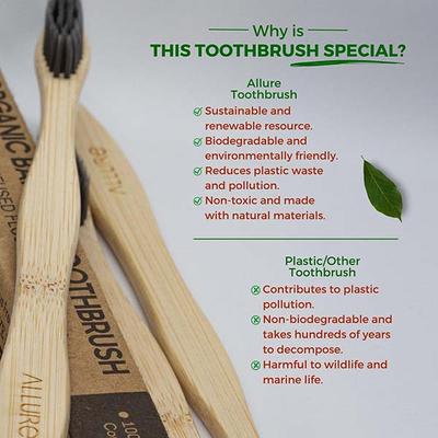 Allure Toothbrush OT 03 with Tounge Cleaner Brown 2's - Toothbrushes