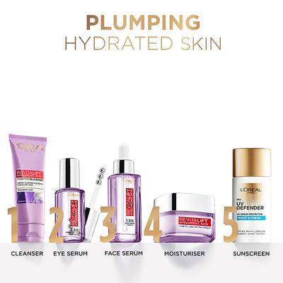 Loreal Paris Revitalift Hyaluronic Acid Plumping Cream Day hydrates And Plumps For Smooth Youthful Radiant Skin 15 ml - Face Moisturizers