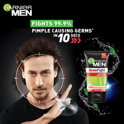 Garnier Men Acno Fight Anti-Pimple Facewash for Acne Prone Skin 150 gm - Face Washes