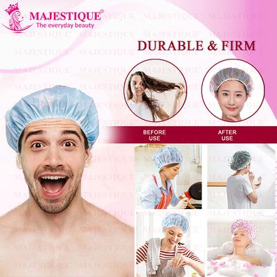 Majestique Premium Shower Cap Perfect for Use Home and Spa - Multicolor 1's - Loofahs & Sponges