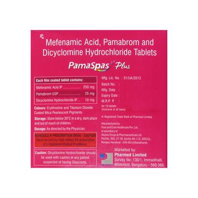 PAMASPAS PLUS Tablet 10's - Muscle Spasm-Ant