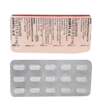 Zoryl 0.5mg Tablet 15'S - Diabetes-Ant
