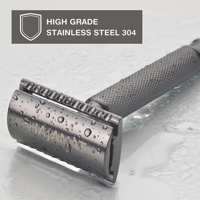 Hajamat Scythe Safety Razor, Ultra High Grade Stainless Steel 304, Gunmetal Finish 1's - Razors & Cartridges