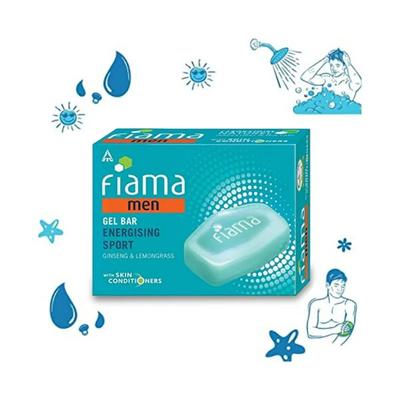 Fiama Men Energizing Sport Gel Bar with Ginseng and Lemongrass with skin conditioners 125 gm - Soaps