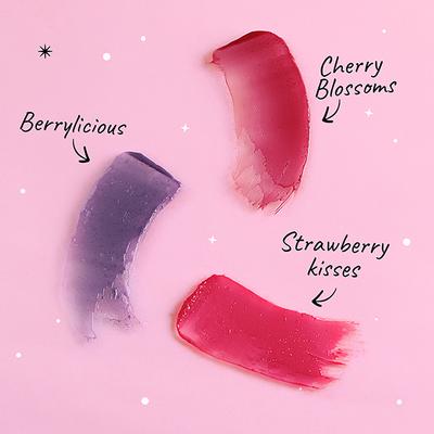 MyGlamm POPxo Makeup Pucker up lip balm Kit Cherry Blossoms Strawberry Kisses Berrylicious 3gm each 3's - Lip Balms