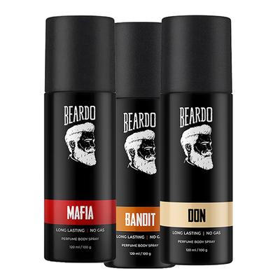 Beardo Perfume Body Spray Combo (Mafia 120 ml + Bandit 120 ml + Don 120 ml) - Men Perfumes (Edt/Edp)