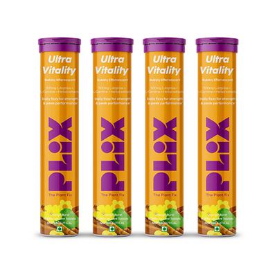 Plix The Plant Fix Ultra Vitality Effervescent For Stamina For Men 60 Tablets, (Orange Burst) 4's - Sexual Care