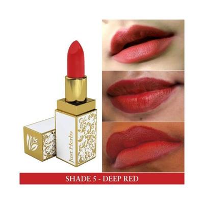 Just Herbs Ayurvedic Creamy Matte Lipstick with Jojoba Oil & Vitamin E Deep Red 4.2gm - Lipsticks