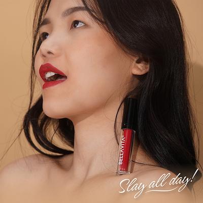 Bellavita Kiss-Proof Liquid Lipstick Scarlet Red 4.5 ml - Liquid Lipsticks