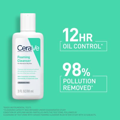 CeraVe Foaming Cleanser For Normal To Oily Skin 88 ml - Face Wash & Cleansers