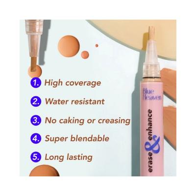 Blue Heaven Erase & Enhance Full Coverage Concealer Pen Yellow 2 ml - Concealer