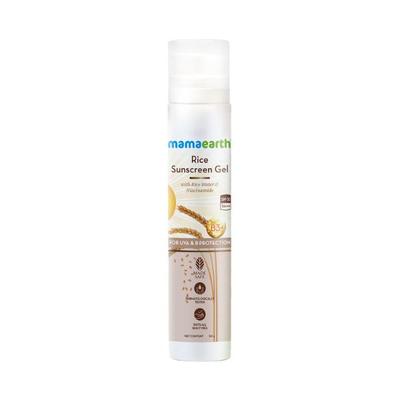 Mamaearth Rice Sunscreen Gel with Rice Water & Niacinamide SPF 50 PA+++ B3+ for UVA & B Protection 50gm - Face Sunscreen