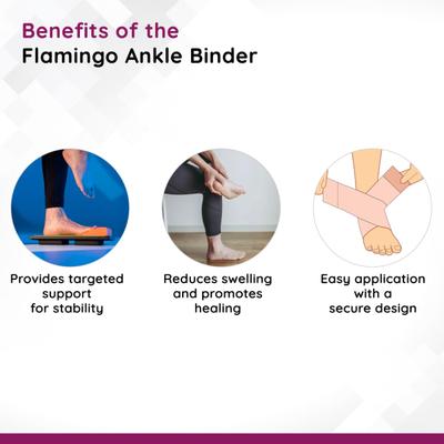 Flamingo Ankle Binder - Black & Turqoise blue (OC -2005) (XL) - Knee/Ankle/Leg/Foot Supports