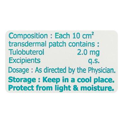 Tuloplast 2mg Transdermal Patch 1'S - Asthma/COPD-Ast