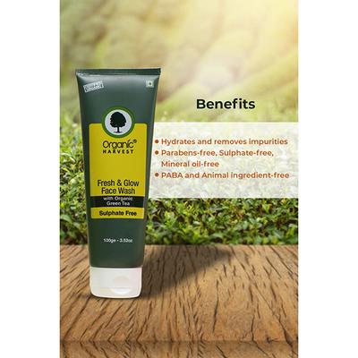 Organic Harvest Fresh & Glow Face Wash - Organic Green Tea 100 gm - Face Wash & Cleansers