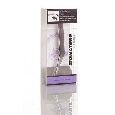 Basicare 5002 SIGNATURE BROW GAUGER POINTED TWEEZERS WITH POUCH 1's - Tweezers